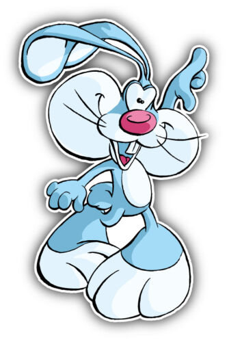 Funny Rabbit Cartoon Car Bumper Sticker Decal 3" x 5" 