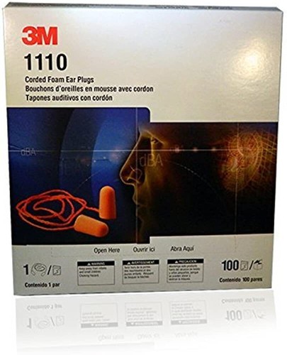 3M 1110 Corded Foam Disposable Noise Reduction Ear Plugs (Pick Total Pairs) - Picture 5 of 5