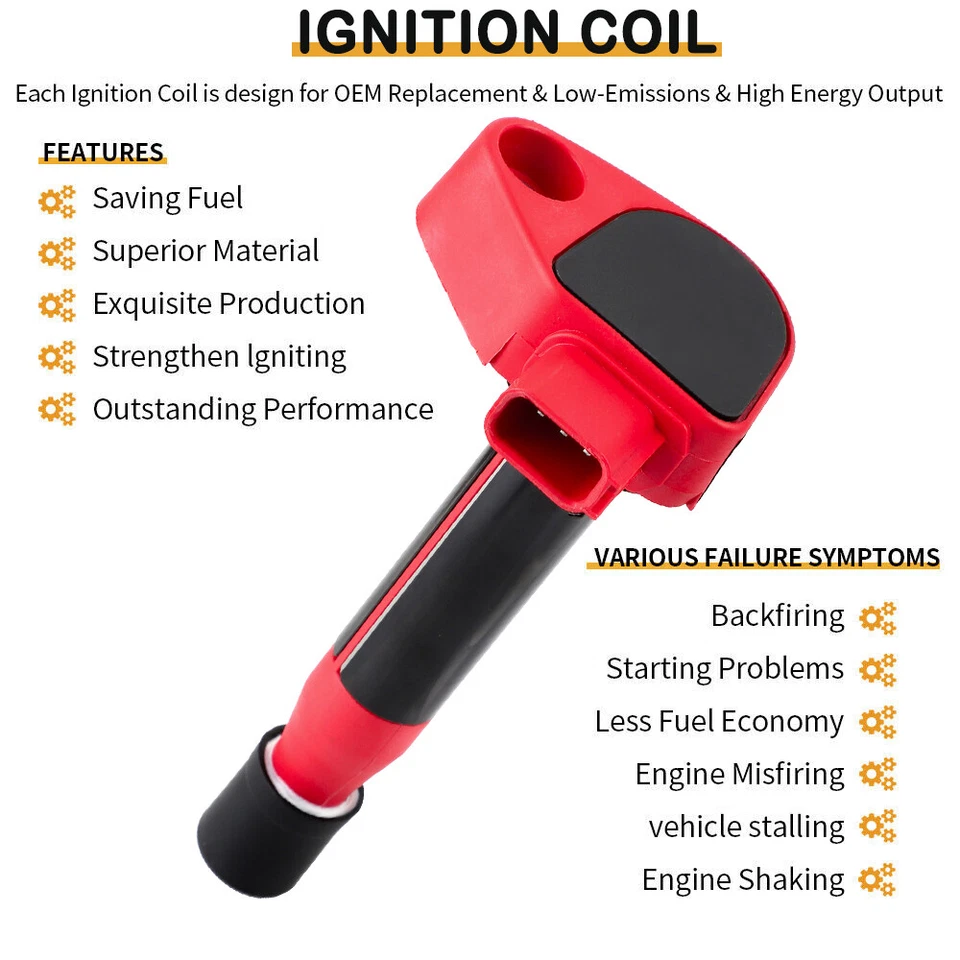 Paquete de 6 bobinas de encendido y bujías para Honda Odyssey V6 1999 00-2007 3,5 L UF242 Foto 2 de 4