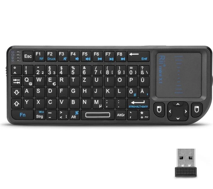 X1 Mini Tastatur Wireless, Smart TV Tastatur, Kabellos Tastatur Mit Touchpad, Mi - Bild 2 von 4
