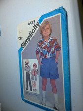 Simplicity 6475  Size 3 Childs Pants Shorts and Shirt