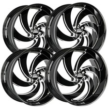 Set-4 Strada C06 Retro 6 24x10 6x5.5 24mm Blackmilled Wheels Rims 24 Inch Set-4 Strada C06 Retro 6 24x10 6x5.5 24mm Blackmilled Wheels Rims 24 Inch