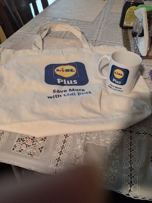 Lidl Tote Cotton Bag $Cup New Lidl Plus Sign Logo
