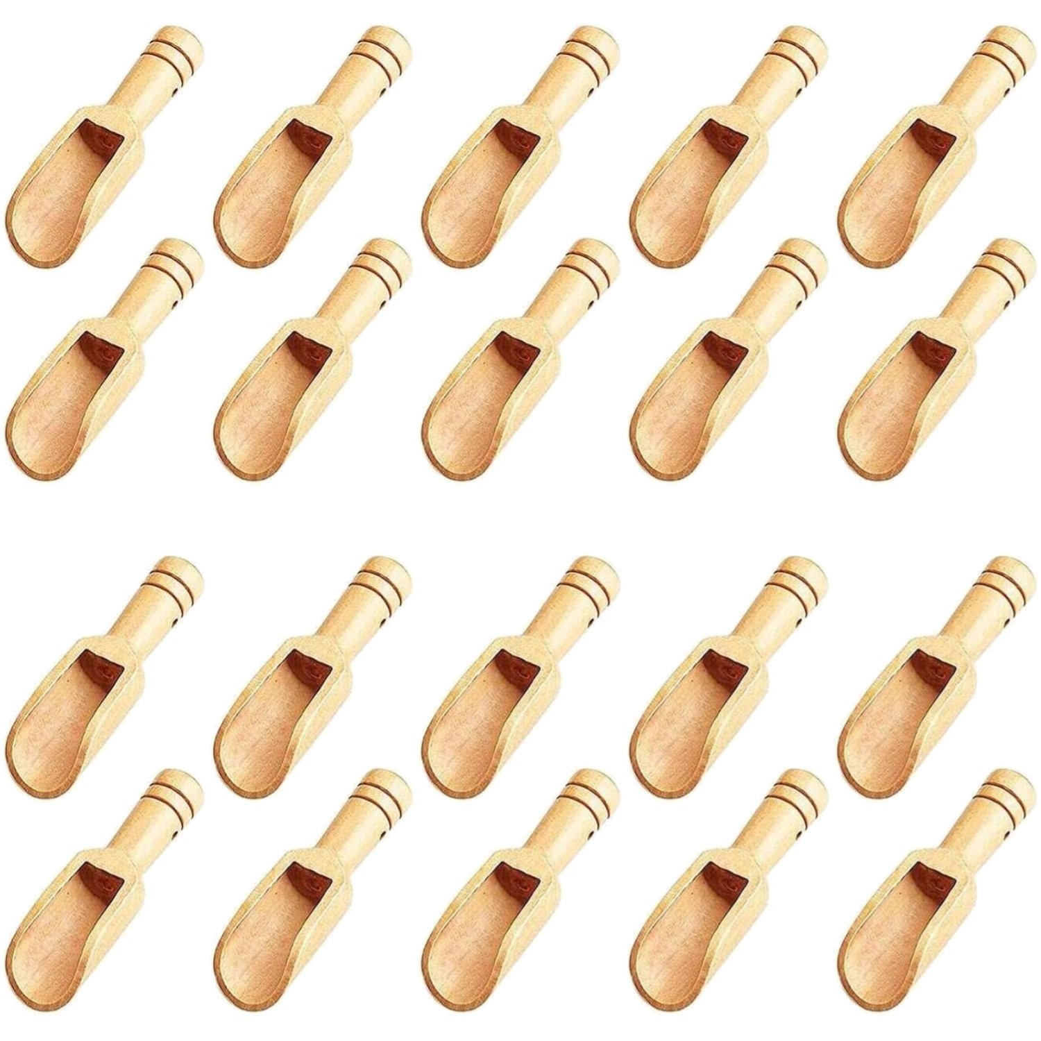 Mini-Holzlöffel, Bambuslöffel, Zuckerlöffel, Teelöffel, Dekor, 20 Stück