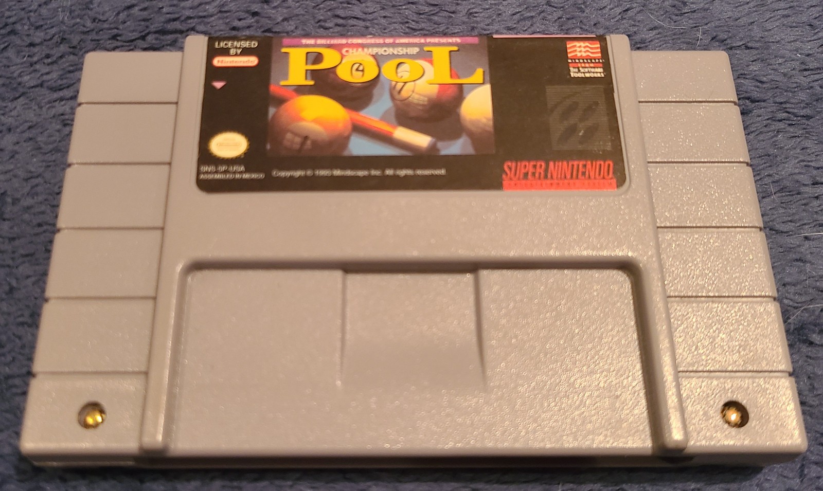 Championship Pool (Super Nintendo SNES, 1993) Cart Only - Authentic & Tested!