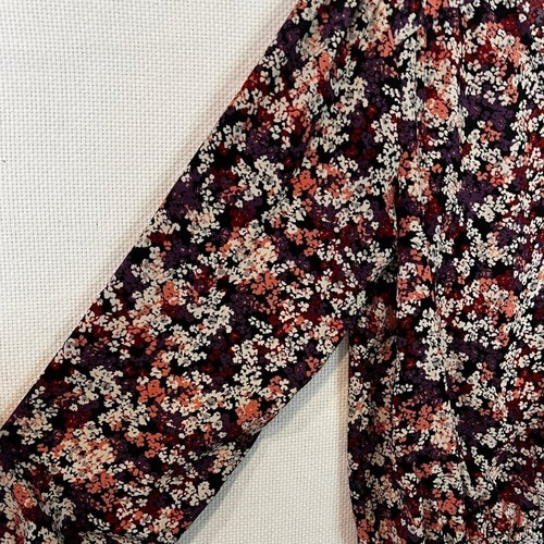 Sanctuary Rich purple tones ditsy Floral Faux Wrap Career Blouse Woven Sz Medium - Picture 5 of 9
