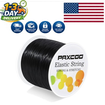 Elastic Black Bracelets String, 327 Feet of Stretchy Bead Cord - Pack of 12
