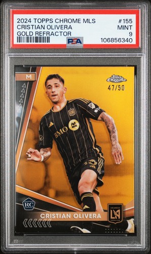 2024 Topps Chrome MLS Cristian Olivera #155 Gold Refractor PSA 9