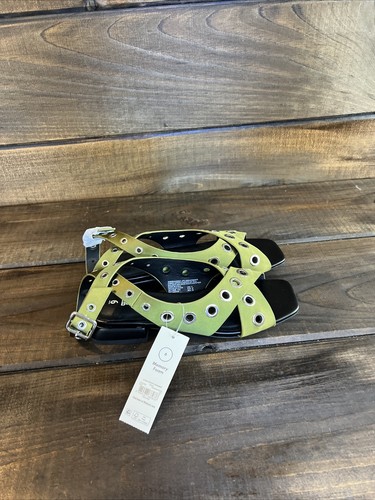 NEW No Boundaries Strappy Grommet Olive Green Sandals Women Size 6 Eyelet Detail - Picture 3 of 11