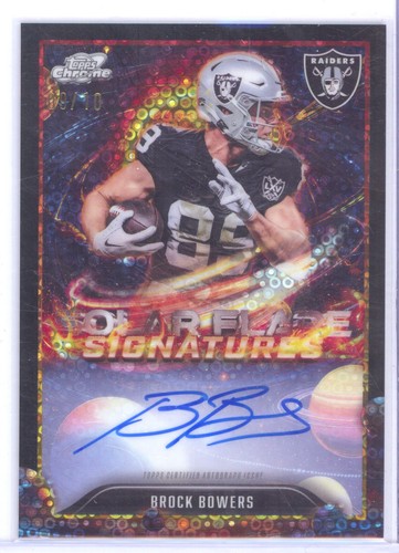 Brock Bowers [Black] #SFS-BB 2025 Topps Cosmic Chrome Solar Flare Signatures card