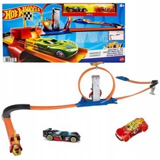 HOT WHEELS Rennbahn Set Mega Looping Rally + 2 Autos