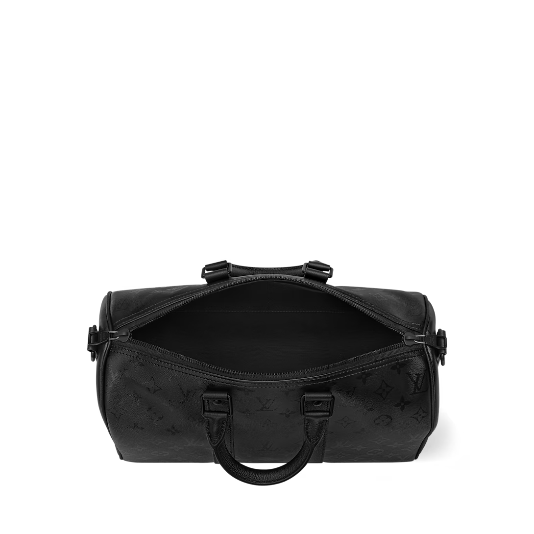 NEW Louis Vuitton Monogram Keepall Bandouliere 30 Boston Bag Black