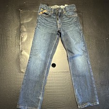 Ariat Boys Slim Straight Blue Denim Jeans Size 10 Medium Wash Cotton