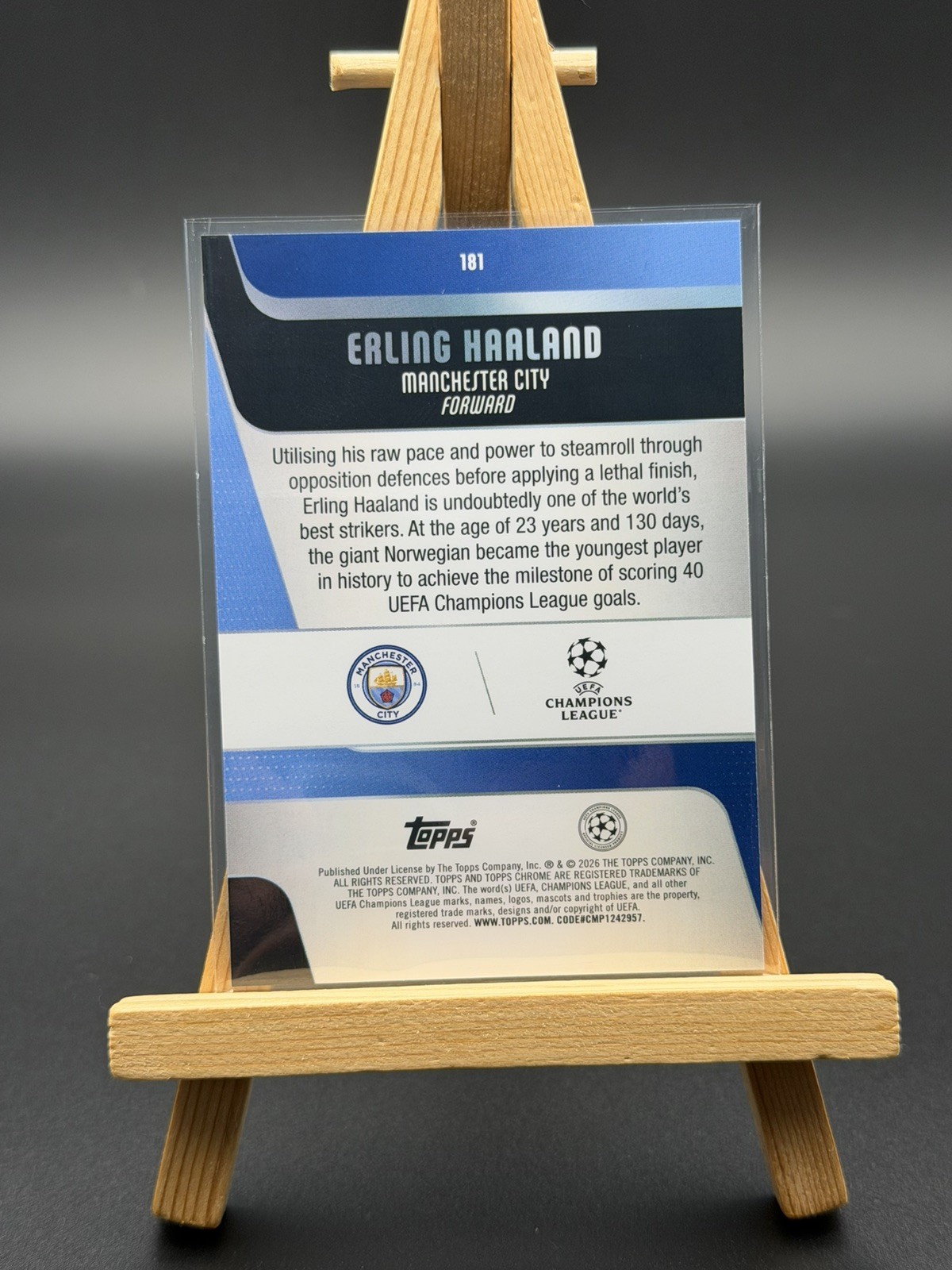 2025-26 Topps Chrome UEFA Club Competitions #181 Erling Haaland Prism Refractor view 2