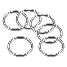 Welded O Ring, 40 x 4mm Heavy Duty Stainless Steel Round Rings 6pcs