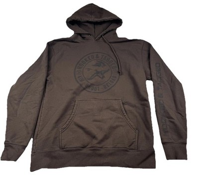 Hooked & Tagged Brown Hoodie Men s M Aim Shoot Reload Hunting 