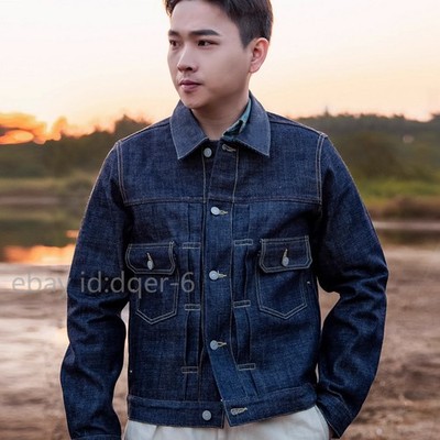 Red Tornado Men Jean Jacket TYPE2 Selvedge Denim Outerwear Indigo 14oz Coat