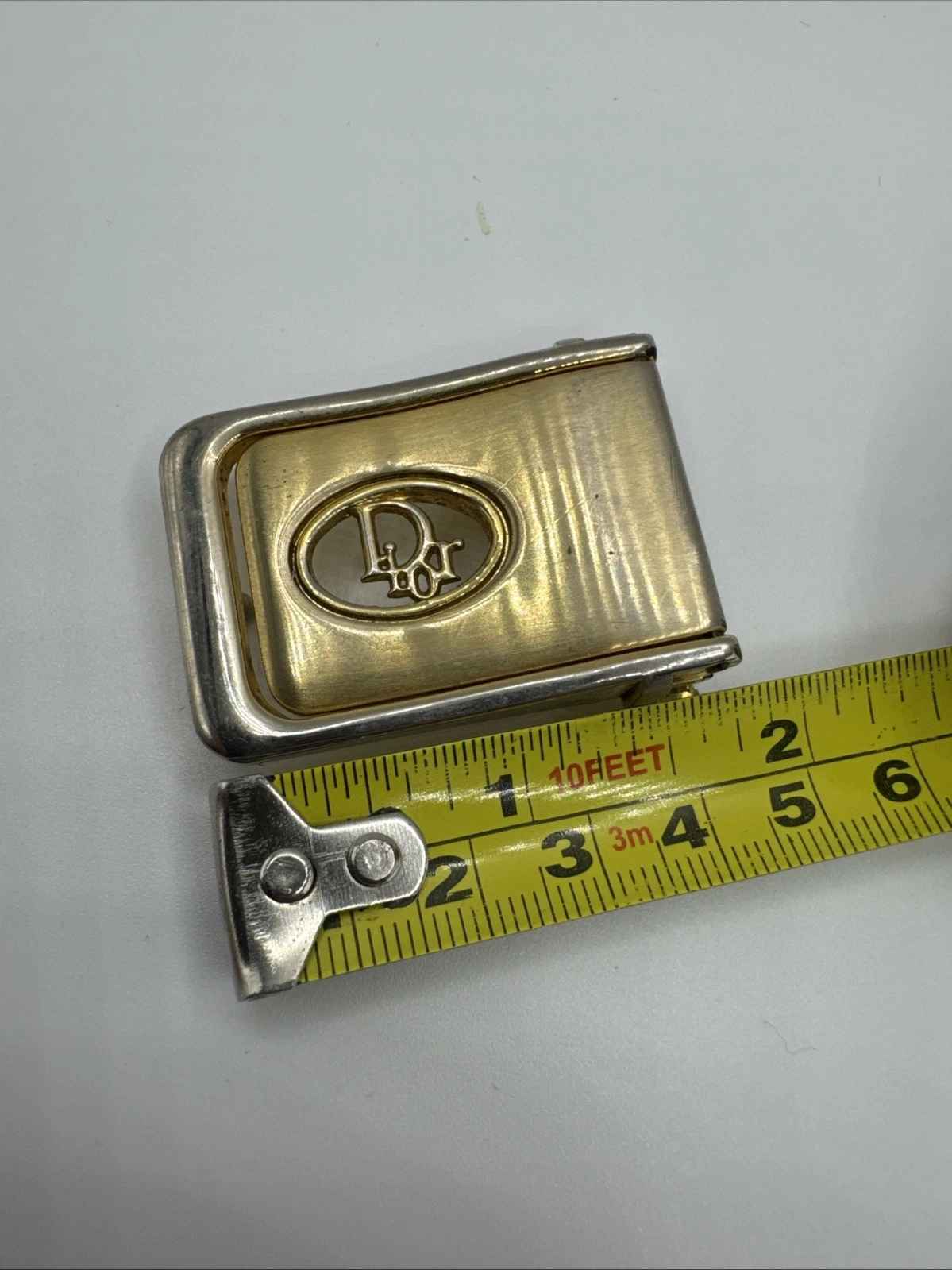 Ancienne boucle de ceinture DIOR laiton doré Christian Dior unisexe
