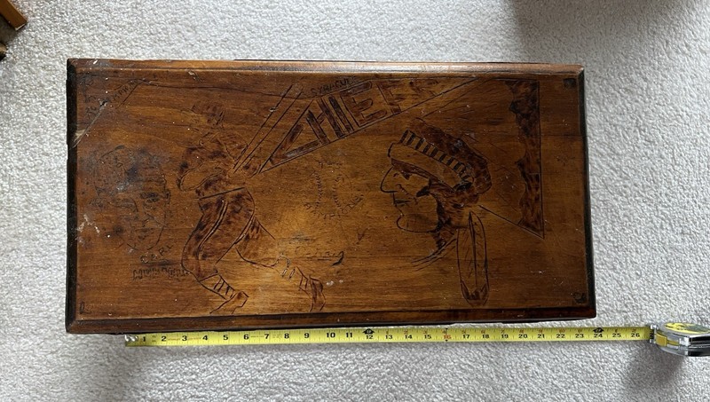 Vintage Syracuse Chiefs Baseball Step Stool 1955? Nice Wood Burned Design On Top