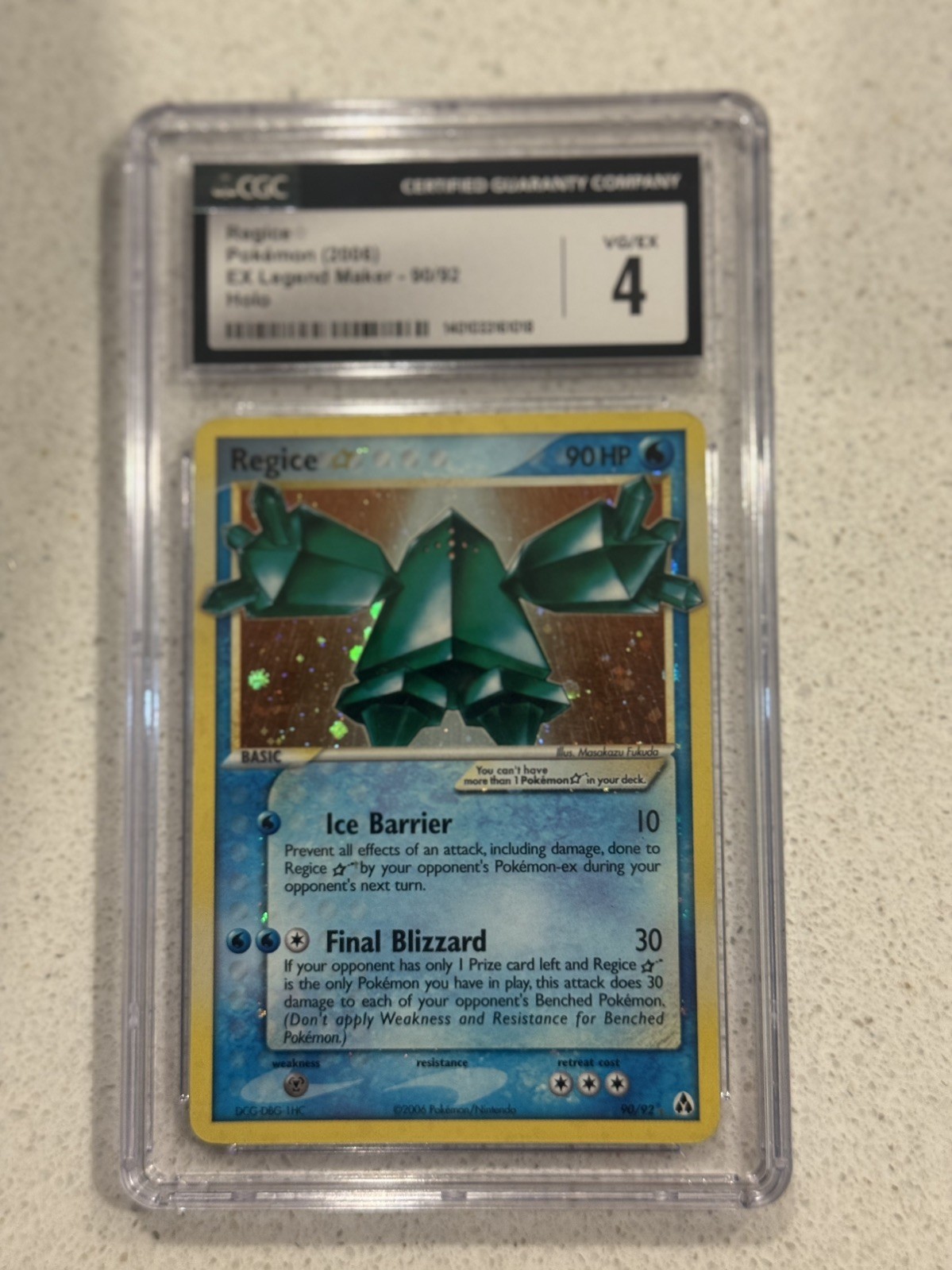 Regice 2006 Pokemon Legend Maker Gold Star CGC 4
