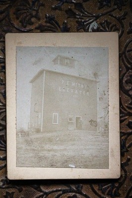 Cashton Wisconsin P. E. Mitby Grain Elevator Cabinet Card Antique Photograph