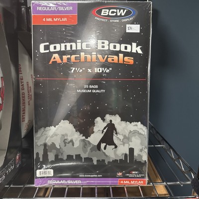 25 - BCW Archivals Regular / Silver 4-Mil Mylar Comic Book Bags  1-SIL-M4 7 ½ 