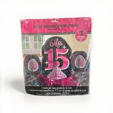Mis Quince Anos Pink Black Modern 15th Birthday Party Room Decorating Kit New 