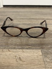 Vintage 5 1/2 USA Faux Tortoise Cat-Eye Eyeglasses Plastic Frame Only 44-21