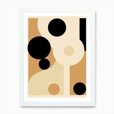 Retro Radiance; Mid Century Geometr gerahmtes Wandbild Poster Leinwanddruck Bild