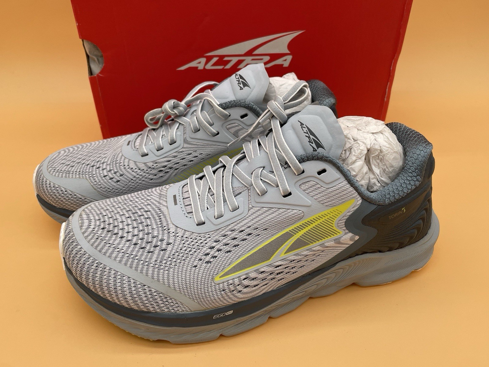 Altra Men Torin 5 Running Shoes Size 7 Gray Lime Brand New