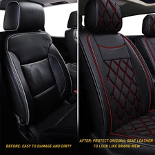 For Chevy Silverado GMC Sierra 1500 2008-2022 Full Set Car Seat Cover PU Iwuciry
