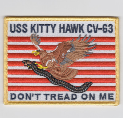 4'' NAVY USS KITTY HAWK CV-63 DON'T TREAD ON ME EMBROIDERED PATCH