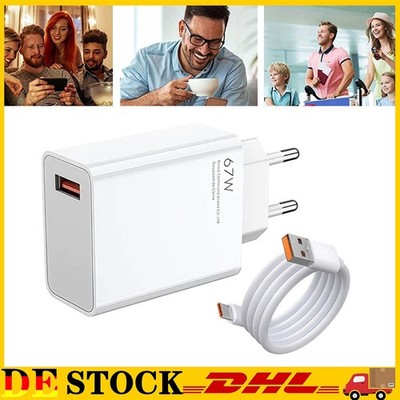 Für Xiaomi 67 W Schnell Ladegerät Netzteil 6A USB-C Kabel Redmi Note10/11/12Pro