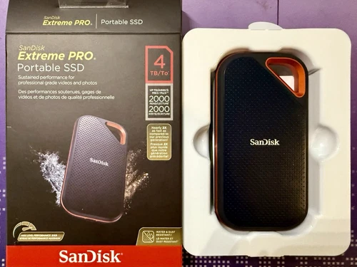 SanDisk 4TB Extreme PRO External Solid State Drive-Excellent Condition!!