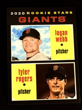 2020 Topps Heritage GIANTS ROOKIE STARS Logan Webb, Tyler Rogers item 1