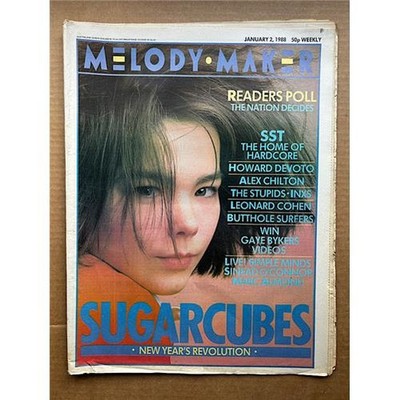 SUGARCUBES MELODY MAKER MAGAZINE JANUARY 2 1988 - BORK COVER WITH MORE INSIDE UK