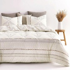 Boho Comforter Set, Farmhouse Bohemian Western Aztec Neutral Aesthetic, Soft