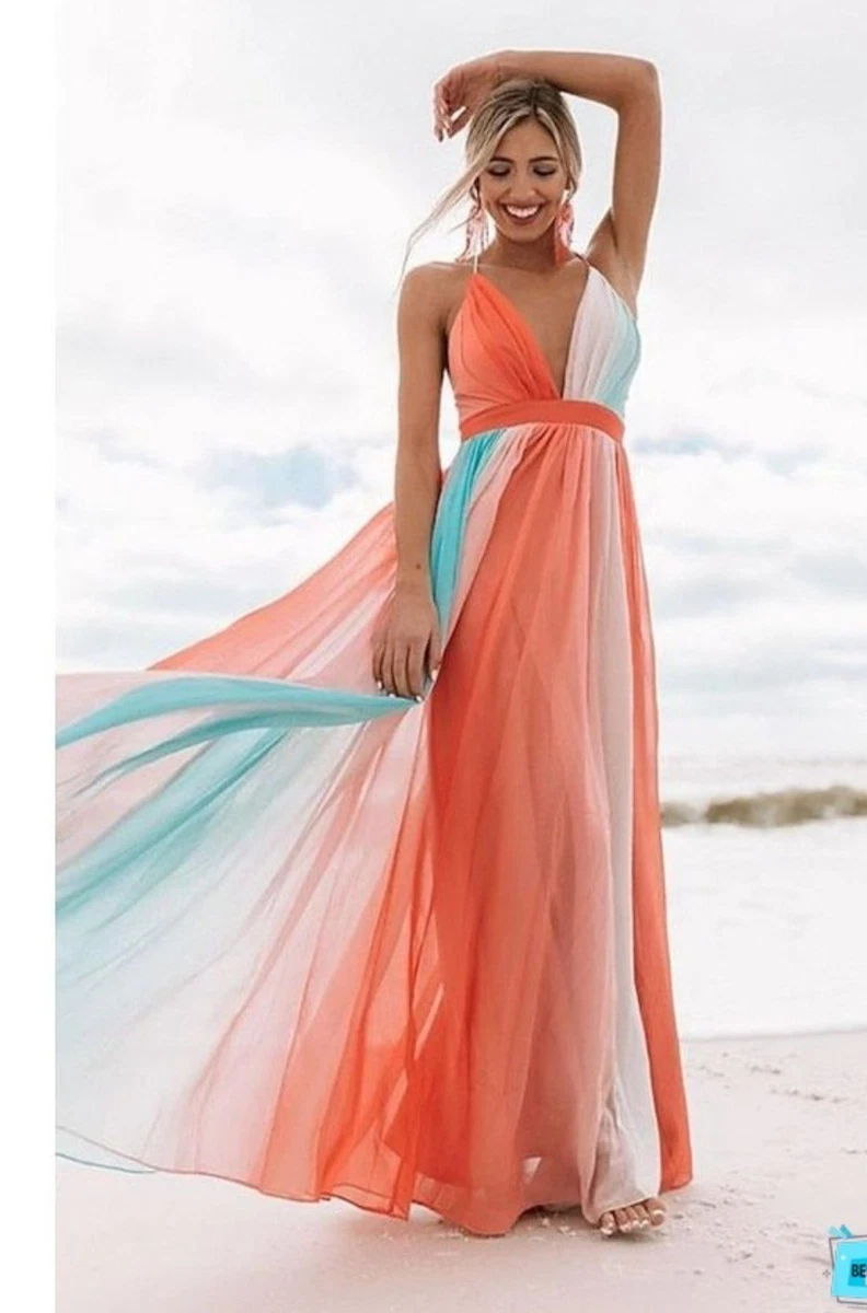 rainbow dresses for women Vortex Swirling Colorful Sleeveless Dress Trendy V Neck Maxi Tank Dress Sundress S : Clothing, Shoes & Jewelry a captivating statement piece perfect for any special occasion Clearance Sale Womens Dresses |