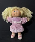 Vintage 1980’s Mini 5" Cabbage Patch Pin Up Doll - Blonde Hair - Purple Dress