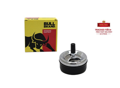 Bull Brandneu Spinning Aschenbecher Rund Push Down Metall Rauchen Aschenbecher Schwarz