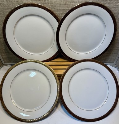Set Of  4  1991  ''Royal Gallery'' GOLD 10 5/8'' Dinner Plates