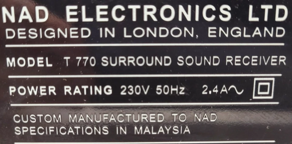 NAD T770 A/V Receiver 5.1 Surround Sound Dark Grey Tested & Working - Image 2 of 4