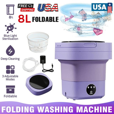 #ad 8L Portable Washing Machine Mini Washer Foldable Washer and Spin Dryer Small US $23.98