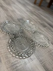 Vintage Anchor Hocking Bubble Glass Salad Dessert Plates Set of 4 Clear 7.5”