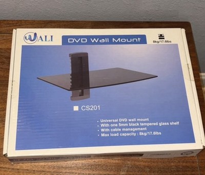 WALI CS201-1  Black Universal DVD DVR VCR Wall Mount Bracket Shelf 11 x 15