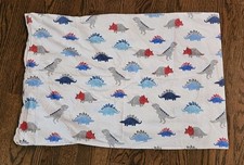 1 Pottery Barn Kids dinosaur Standard pillowcase Rare T-Rex Stegasoraus Blue Red