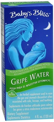 Babys Bliss Gripe Water Liquid Supplement for Gas and Colic Relief, 4 Oz