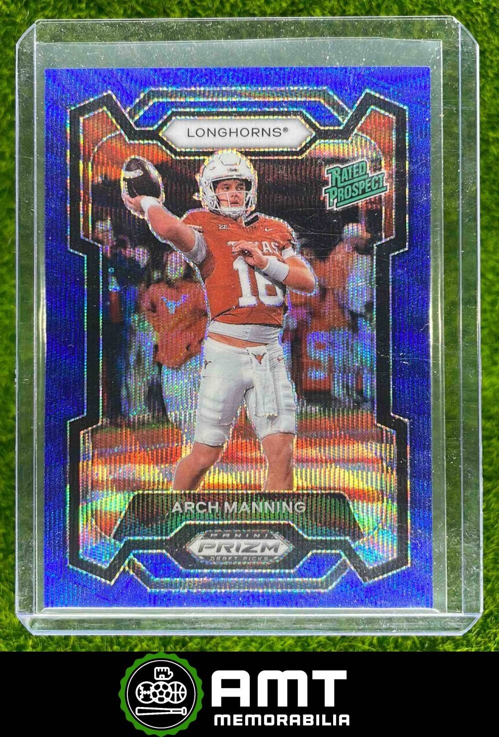 2024 Panini Prizm Collegiate Draft Picks Arch Manning Blue Wave 48/249 Longhorns