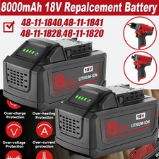 2PACK 8Ah Battery For Milwaukee For M18 Battery 18Volt Extended Capacity Battery