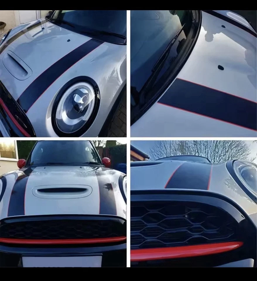 Decalcomanie Mini Cooper JCW F56 Cofano Strisce Colorate / - Immagine 2 di 4